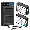 2-Pack LP-E10 Replacement Battery and LED USB Dual Charger Compatible with Canon EOS Rebel T7 T6 T5 T3 T100, EOS 2000D, 3000D, 4000D, 1200D 1100D