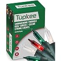 Christmas Random Shimmering Twinkle Lights - 12 of 100 Lights Twinkle - Indoor Outdoor - 20.5 Feet Light String, 100 Red, Green, & Clear Bulbs