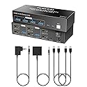 PERESAL Dual Monitor HDMI KVM Switch, 2 Computers 4K60Hz Dual Monitor KVM Switches for PC or Laptops,4 USB 3.0 Ports Support Extended/Copy Mode