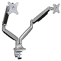 Mount-It! (MI-1772) Dual Monitor Arm Mount Desk Stand Two Articulating Gas Spring Height Adjustable Arms | Fits Up To 32" VESA 75 100 Compatible