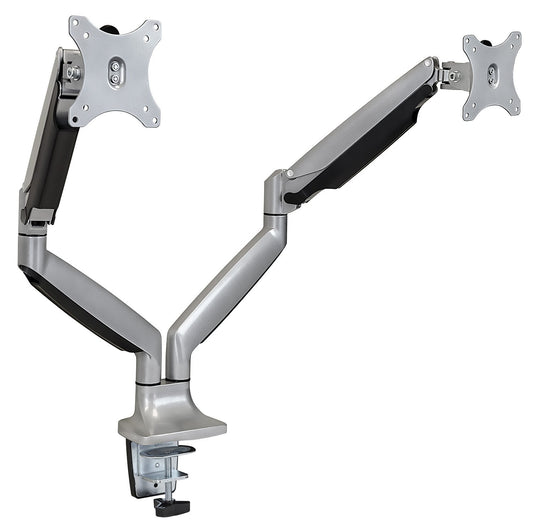 Mount-It! (MI-1772) Dual Monitor Arm Mount Desk Stand Two Articulating Gas Spring Height Adjustable Arms | Fits Up To 32" VESA 75 100 Compatible