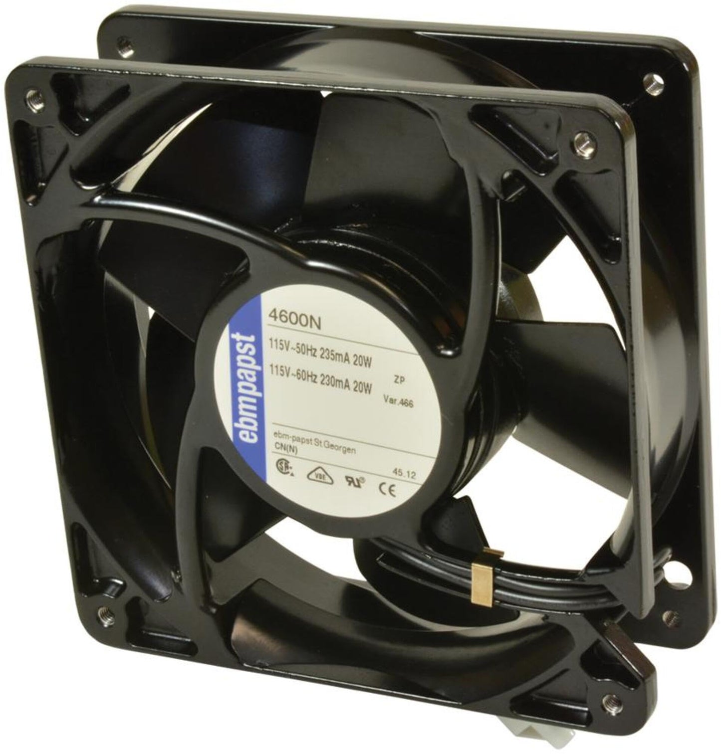 EBM-PAPST 4600N-466 20W 230MA 115V-AC 106CFM Cooling Fan 119X119X38MM D534805