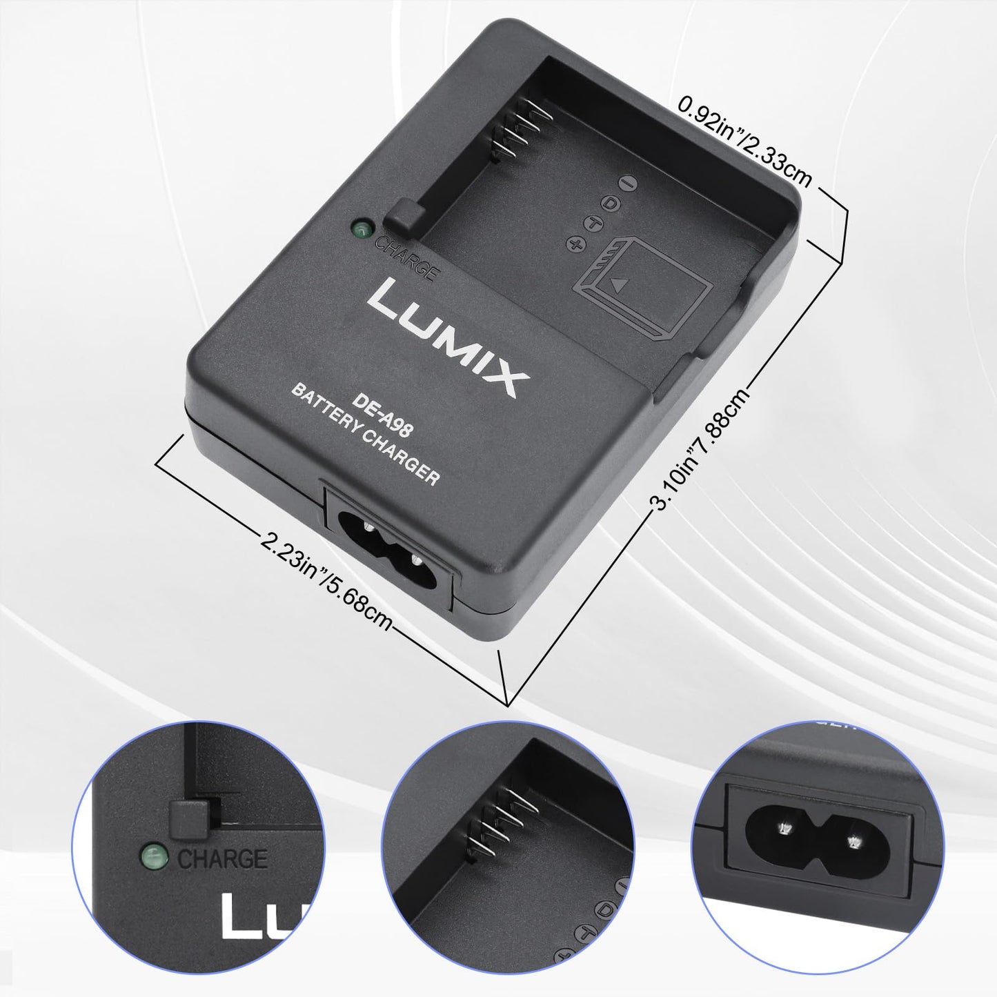DMW-BLG10 DE-A98 Battery Charger for Panasonic?DMW-BLG10E DMW-BLE9 DMW-BLE9E DMW-BLE9PP Battery, LUMIX DE-A65BA DE-A98 DE-A99 A99B A98C Charger