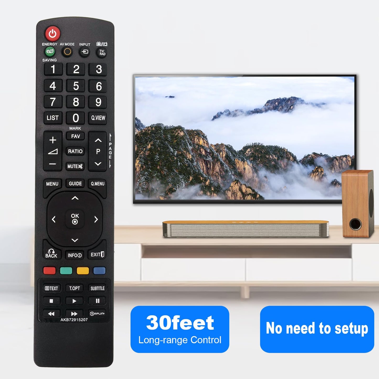 AKB72915207 Replaced Remote fit for LG LCD LED Plasma TV 42LD420 32LD465 32LE3300 37LD450 37LD465 42LD420 42LD450 42LD465 47LD420 47LD450 32LE5300