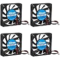 Alinan 4pcs 6010 12V Fan 60x60x10mm 2-pin Sleeve Bearing Brushless DC Cooling Fan for 3D Printer, Computer