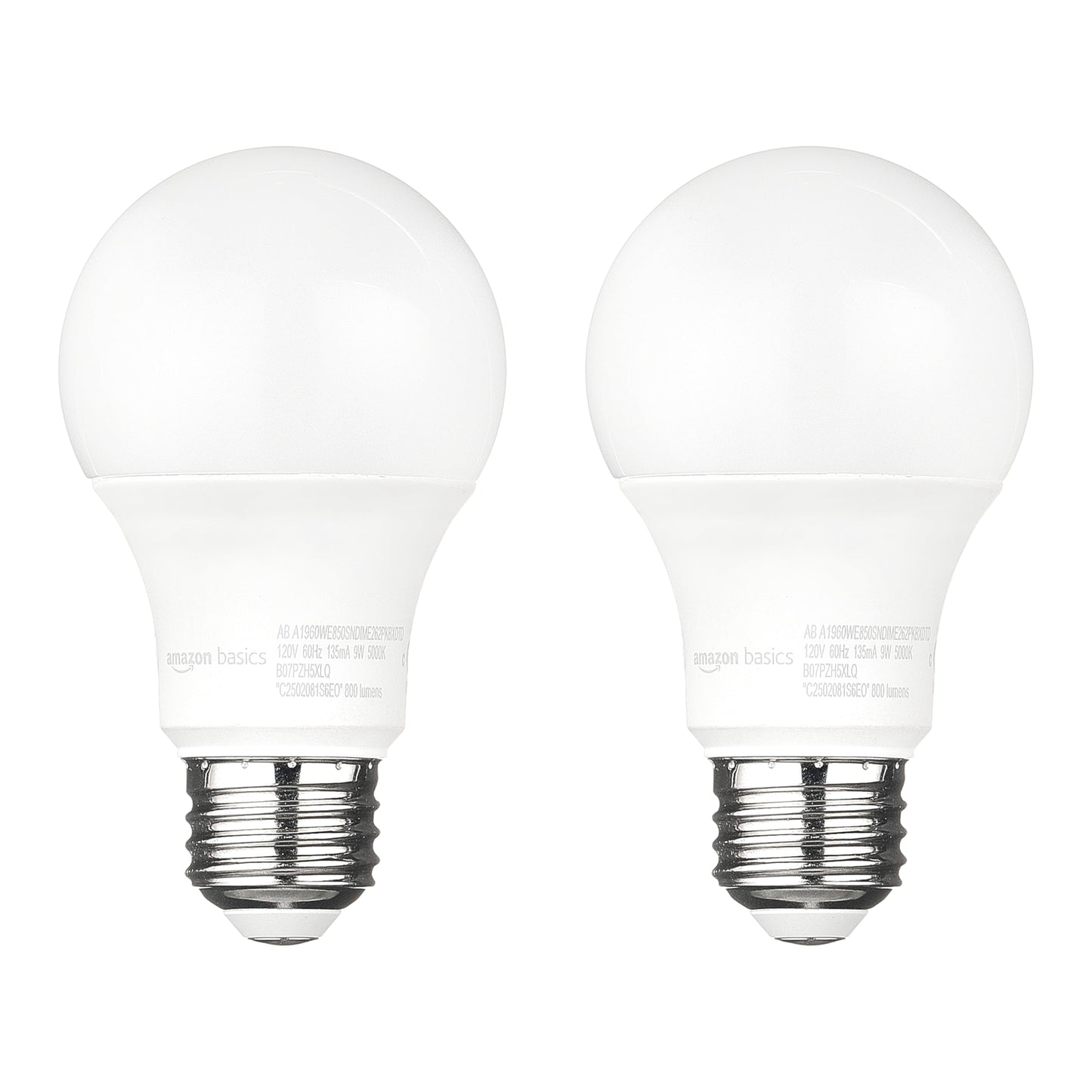Amazon Basics A19 Dusk to Dawn Sensor LED Outdoor Light Bulbs, 60W Equivalent, Energy-Efficient 9W, Daylight 5000K, E26 Base, Auto On/Off, Porch