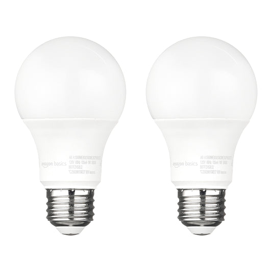 Amazon Basics A19 Dusk to Dawn Sensor LED Outdoor Light Bulbs, 60W Equivalent, Energy-Efficient 9W, Daylight 5000K, E26 Base, Auto On/Off, Porch
