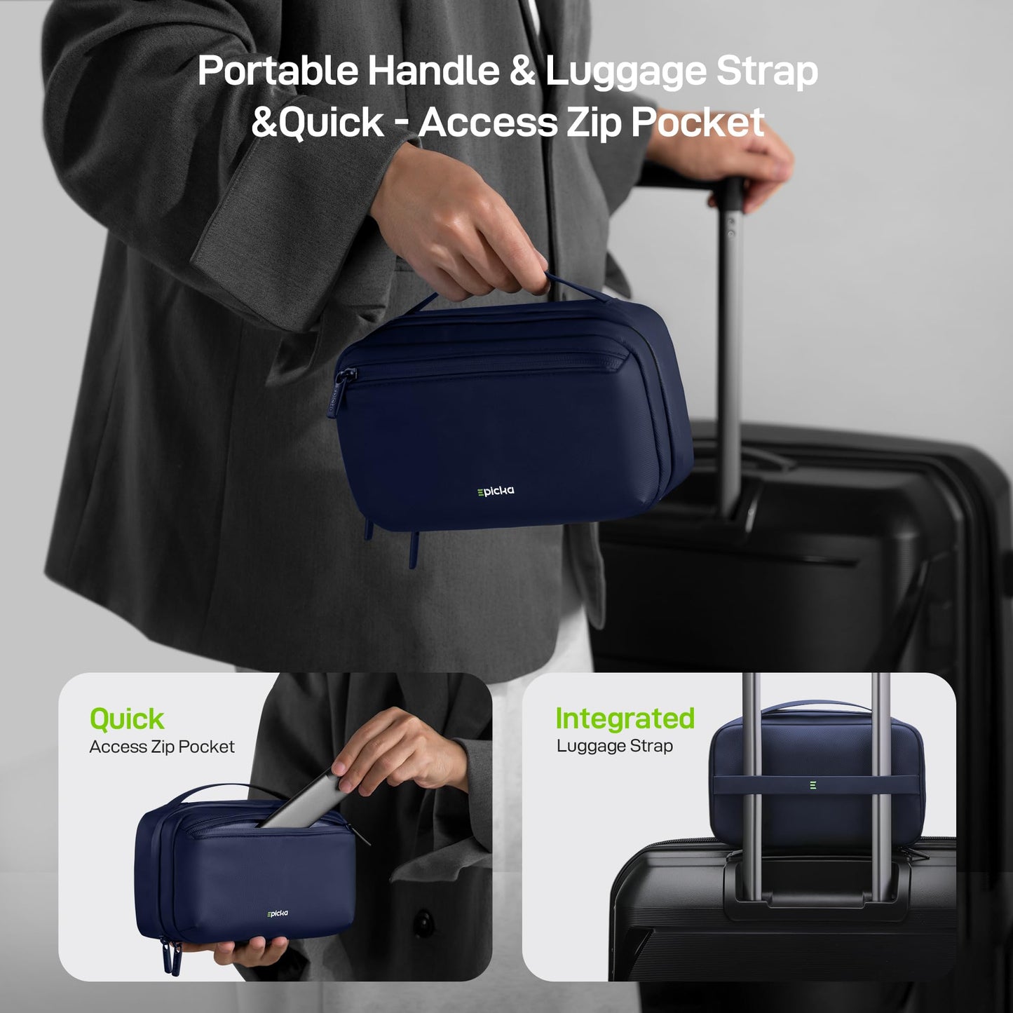EPICKA Electronics Organizer Travel Case - Cable Organizer Bag for Travel Accessories, Tech Pouch for Cords, Charger, Adapter, Cables, Power Bank
