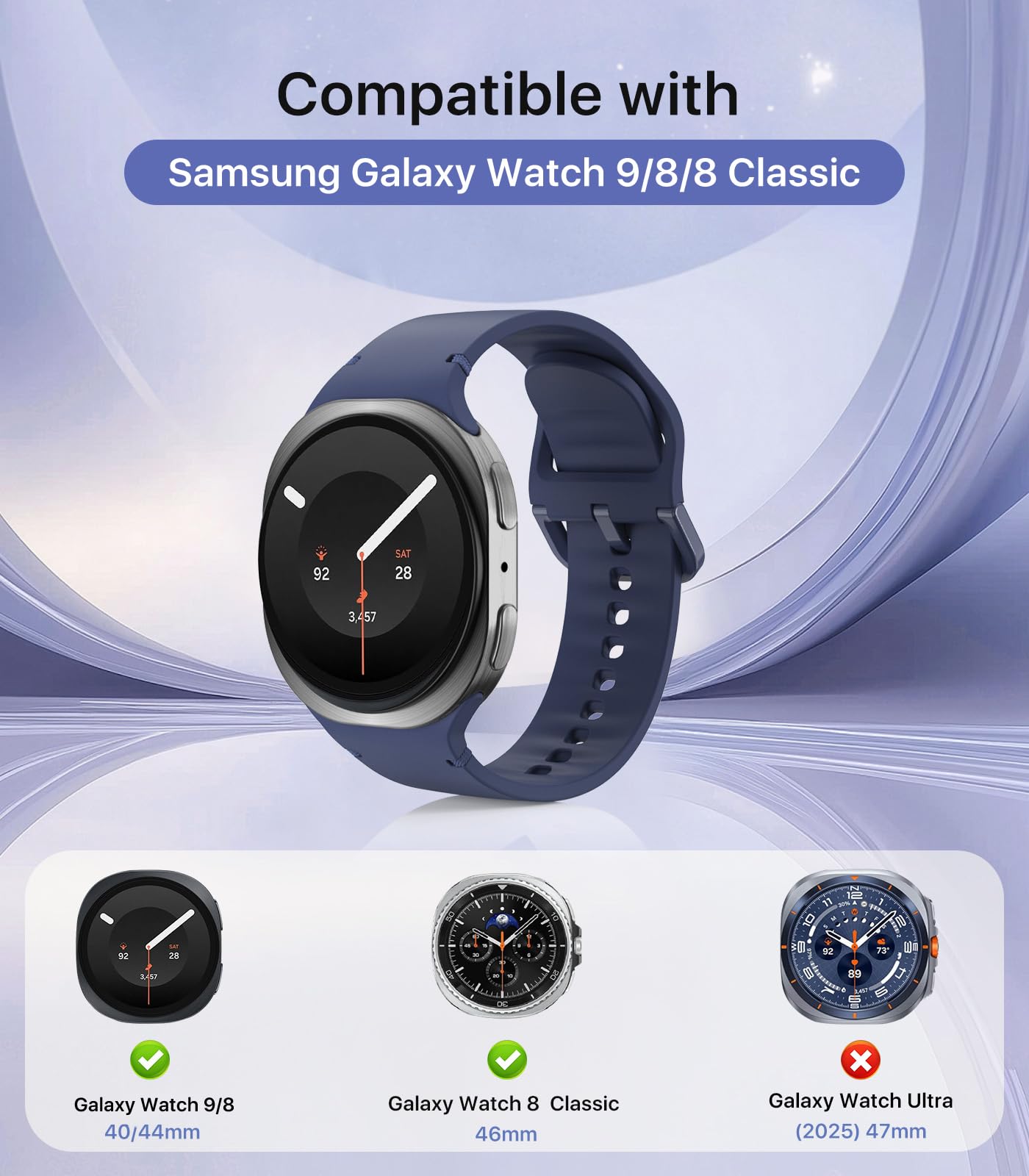 TiMOVO Band Compatible with Samsung Galaxy Watch 9 8 40mm 44mm/Classic 46mm