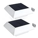 HOSHINE(2 Pack) Solar Powered Gutter Lights Security Light Outdoor Solar Powered 6 LED Waterproof Durable Fence Driveway Garden Patio Path Decking