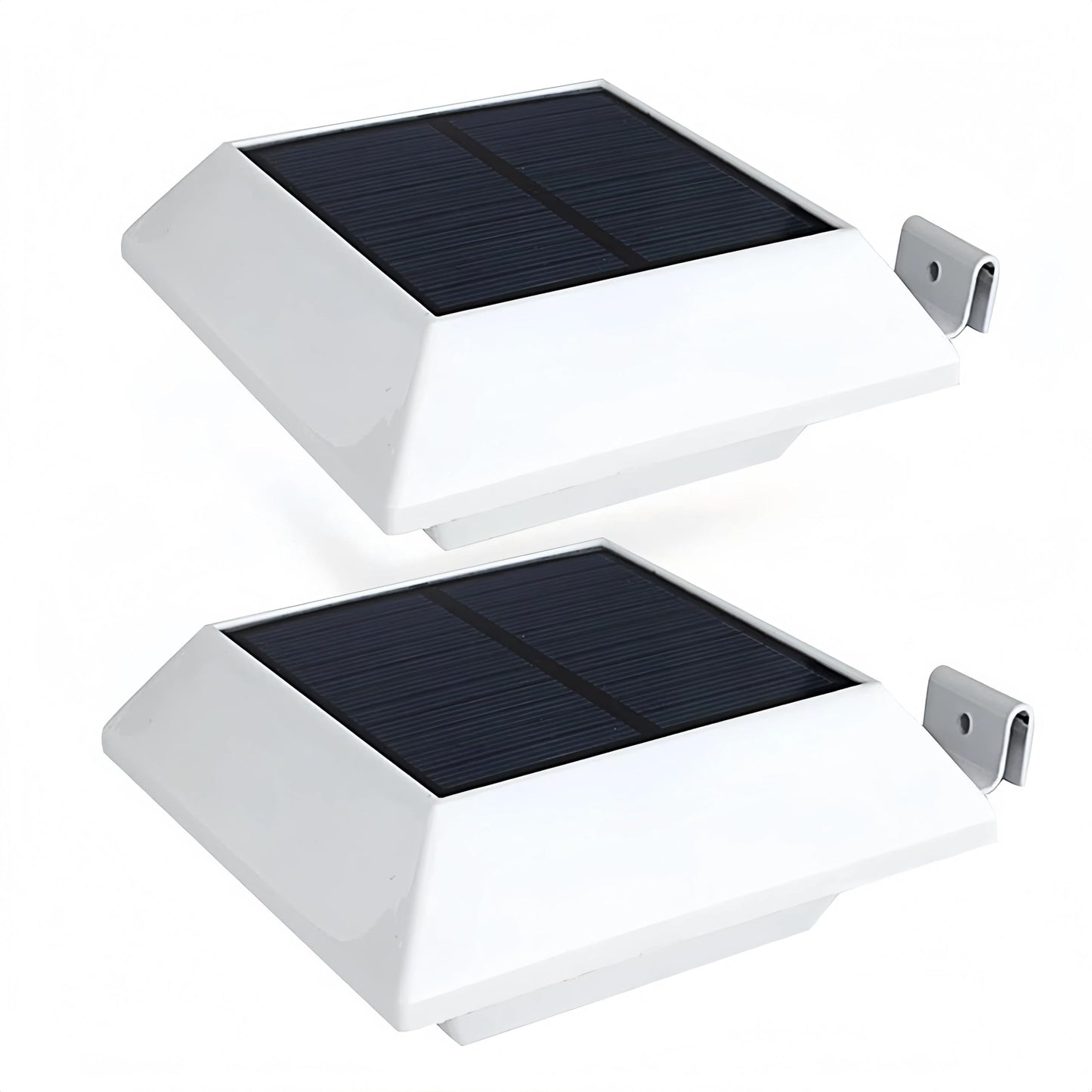 HOSHINE(2 Pack) Solar Powered Gutter Lights Security Light Outdoor Solar Powered 6 LED Waterproof Durable Fence Driveway Garden Patio Path Decking