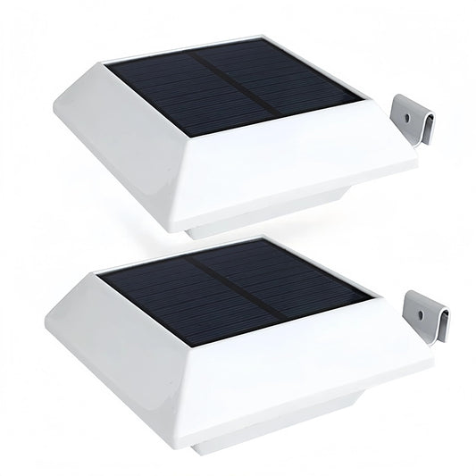 HOSHINE(2 Pack) Solar Powered Gutter Lights Security Light Outdoor Solar Powered 6 LED Waterproof Durable Fence Driveway Garden Patio Path Decking