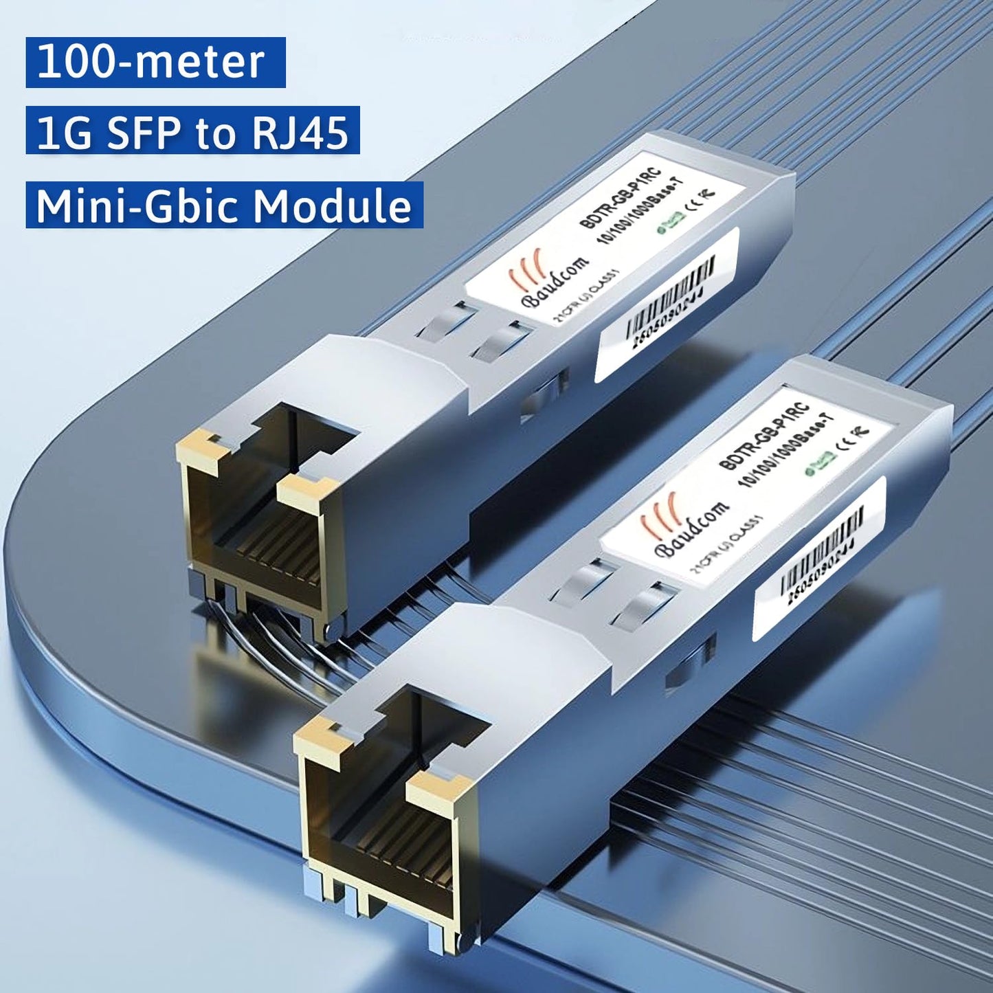 1G SFP to RJ45 Mini-Gbic Module 100-meter, 1000Base-T Copper Transceiver Compatible for Cisco GLC-T/SFP-GE-T, Meraki MA-SFP-1GB-TX, Ubiquiti UniFi