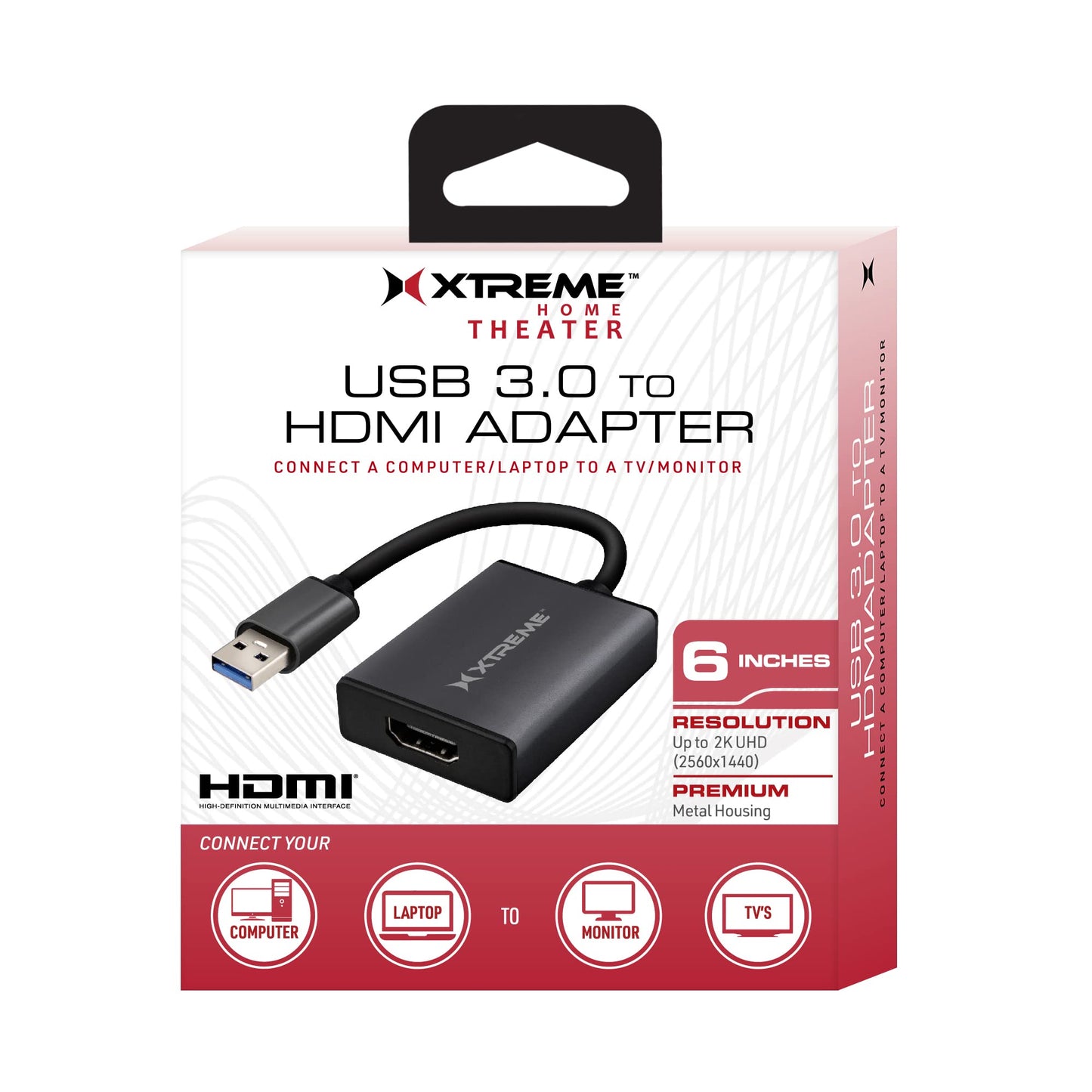 Xtreme USB-C to HDMI Adapter, Connect USB-C Phones, Tablets, & Laptops to HDMI TVs, Monitors, & Projectors, Screen Mirror Audio and Video, Supports