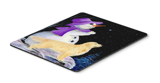 Caroline's Treasures SS8950MP Snowman with Golden Retriever Mouse Pad, Hot Pad or Trivet for Home Office Gaming Working Computers Laptop Mouse