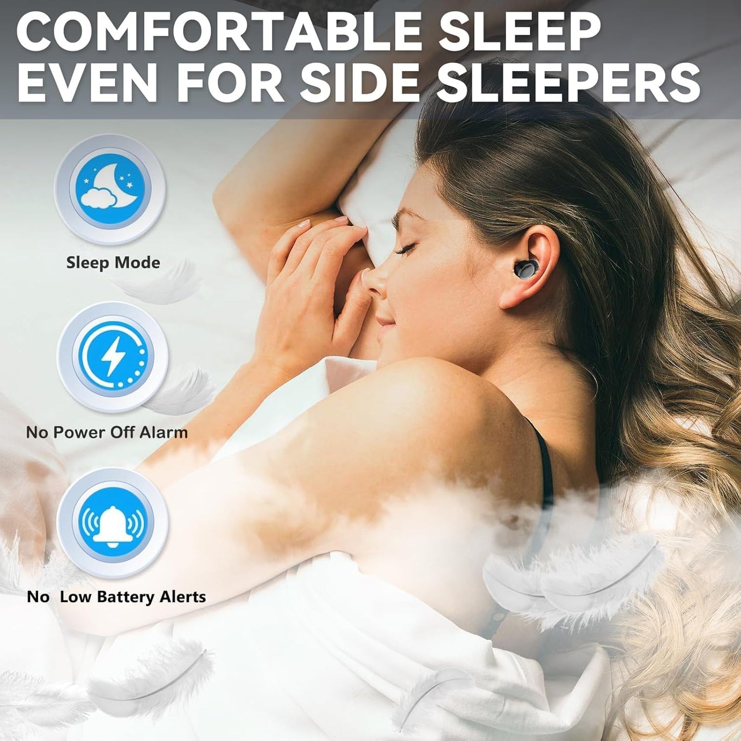 Houlyn Sleep Earbuds for Side Sleepers, Wireless Noise Cancelling Sleep Headphones with Sleep Mode, LED Power Display, Comfort Fit for Sleeping