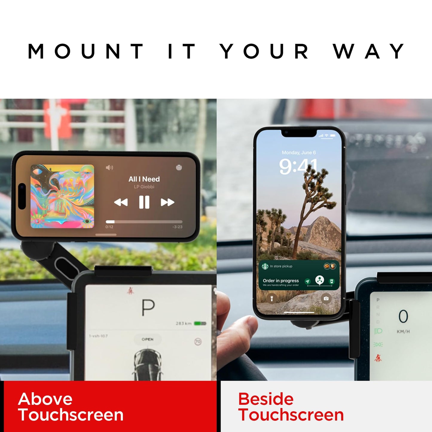CYBERGUYS! Magnetic Phone Mount for Tesla Monitor - Tesla Model 3/Y X/S (2022) Accessories for All Cell Phones - Strong Magnetic Hold Tesla Phone