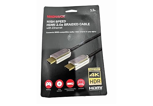 Magnavox HDMI 2.0a Braided Cable Long 12 ft