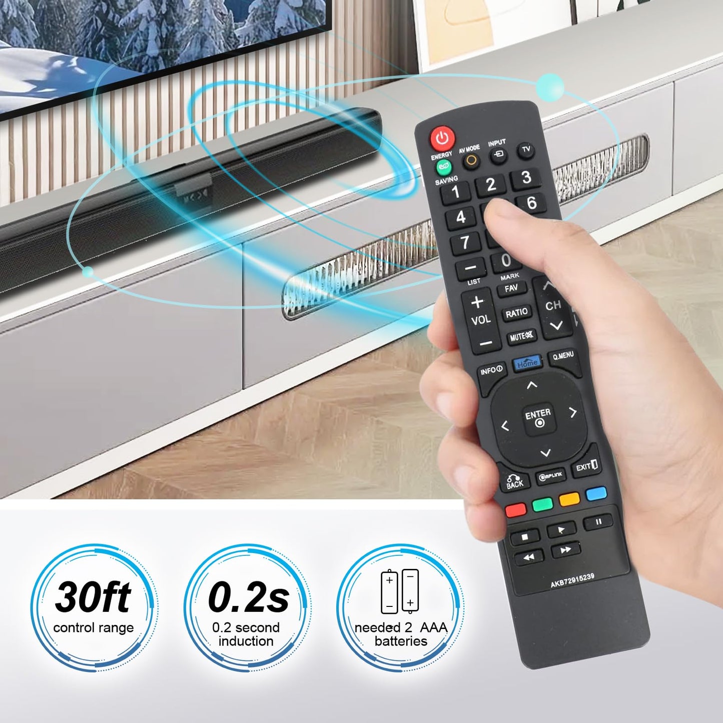 Beyution AKB72915239 TV Remote Control Replacement fit for LG 32LK330-UB 32LK330UH 32LK330-UH 32LK430 32LK450 32LK450UB 32LK450-UB 32LK450UH 32LK453C