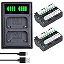 Tectra 2 Pack NP-FM500H NPFM500H Battery and LED Dual Charger for Sony Alpha SLT A58 A57 A65 A77 A99 A77V A77II A350 A450 A500 A550 A700 A850 A900