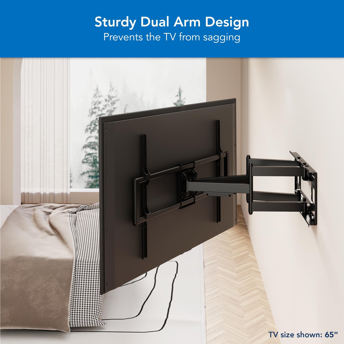 Mount-It! Heavy Duty XXL Full Motion TV Wall Mount for Extra Large TVs, max VESA 900x600, Holds up to 264lb, Swivel Tilt Extension Adjustable TV Mount