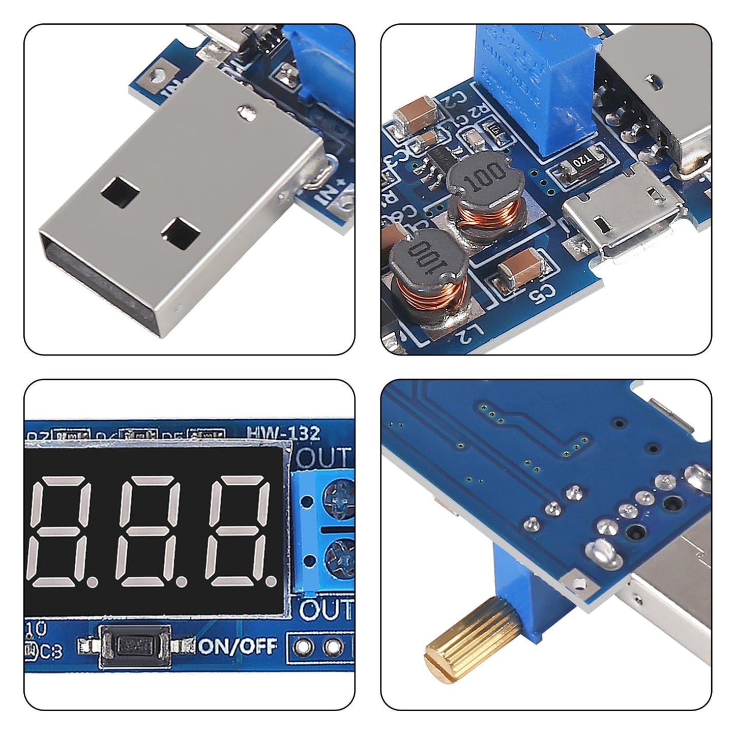 3pcs USB Buck Boost Converter 3.5V-12V to 1.2V-24V DC-DC Adjustable Step Up Step Down Power Supply Module Voltage Regulator 5V to 3.3V 9V 12V 18V 24V