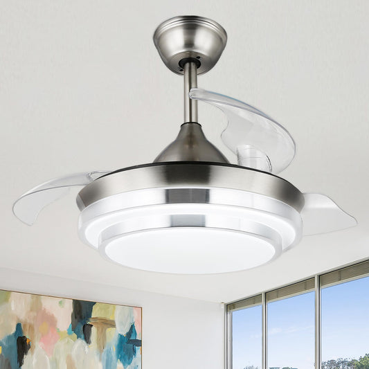 36" Retractable Ceiling Fans with Lights for Bedroom Living Room