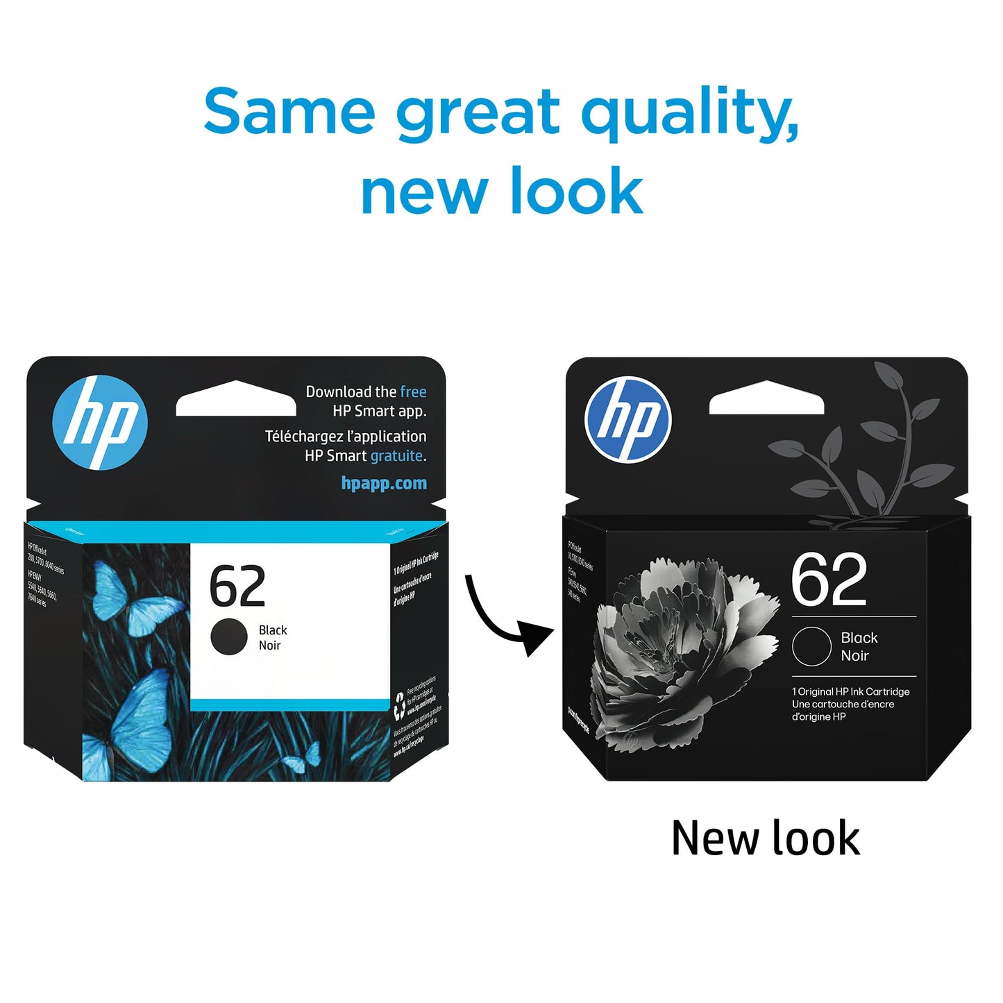 HP 62 Black Ink Cartridge | Works with Envy 5540, 5640, 5660, 7640, OfficeJet 5740, 8040, Mobile 200, 250 | C2P04AN | Packaging May Vary