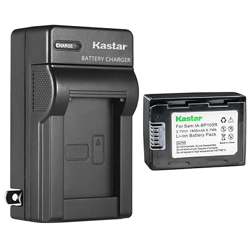 Kastar 1-Pack Battery and AC Wall Charger Replacement for Samsung IA-BP105R, IA-BP210R, AD43-00201A Battery, Samsung HMX-F90WN, HMX-F90WN/XAA