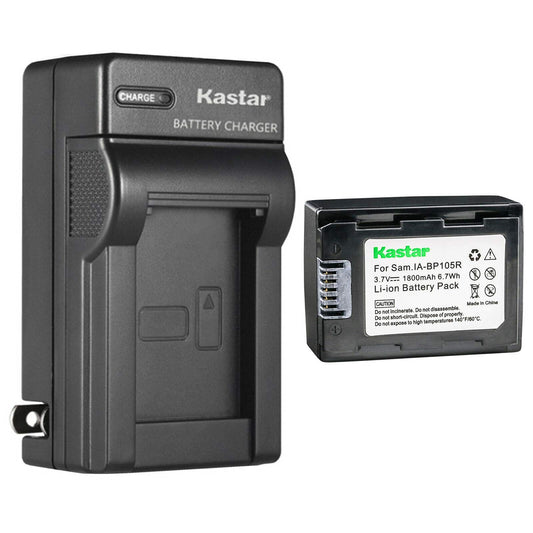 Kastar 1-Pack Battery and AC Wall Charger Replacement for Samsung IA-BP105R, IA-BP210R, AD43-00201A Battery, Samsung HMX-F90WN, HMX-F90WN/XAA