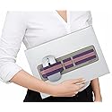 AMOZIFY® Space-Efficient Anti-Slip Organizer, Mouse Holder for Laptop Stick On, 3-Slot Band Laptop Pocket Adhesive | Hard Drive Holder (Purple-Pink)