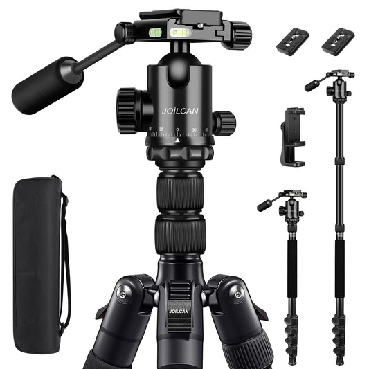 JOILCAN Camera Tripod, 83" Aluminum Tripods & Monopods with Metal Handle, Heavy Duty Tripod for DSLR Camera Lasers Binoculars Telescope Spotting