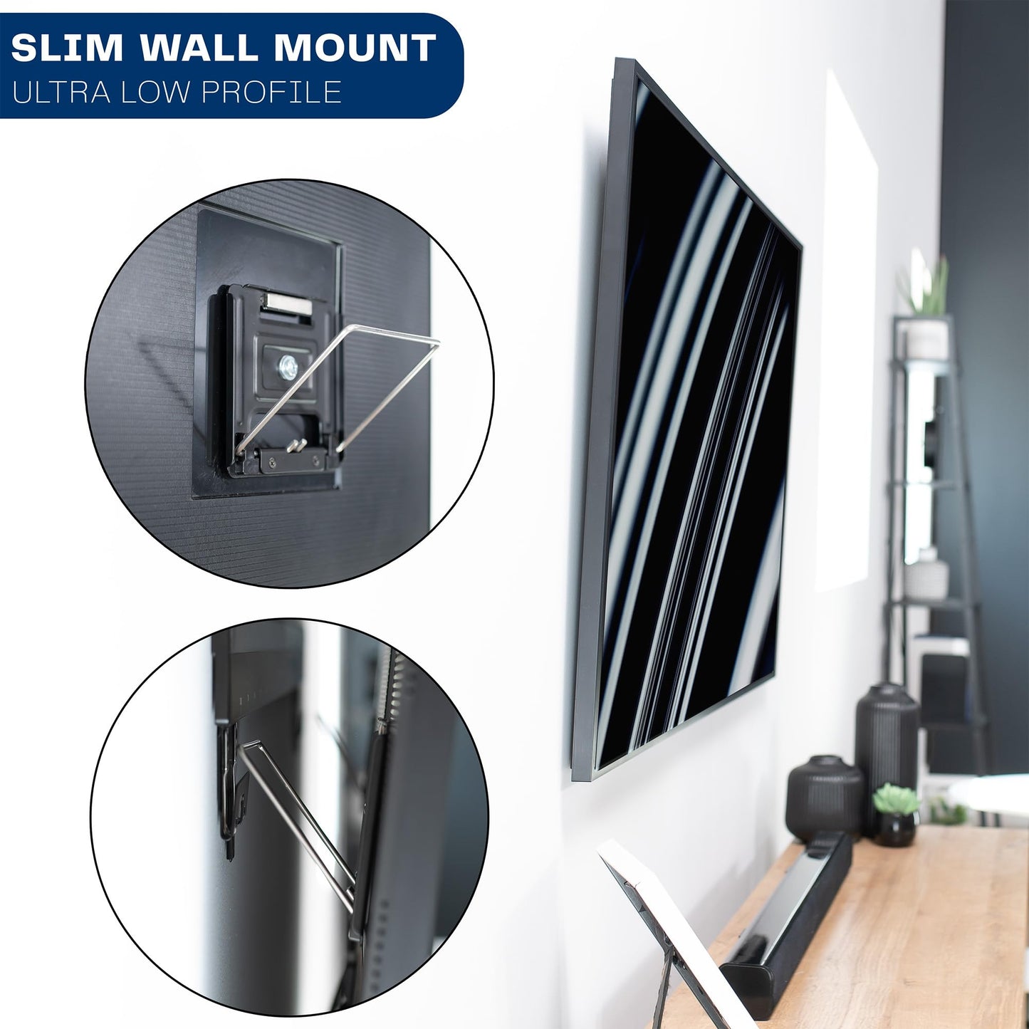 VIVO Universal Micro-Gap Flat TV Wall Mount for 43 to 90 inch Screens, Ultra Slim Profile, Mount-TVMG1