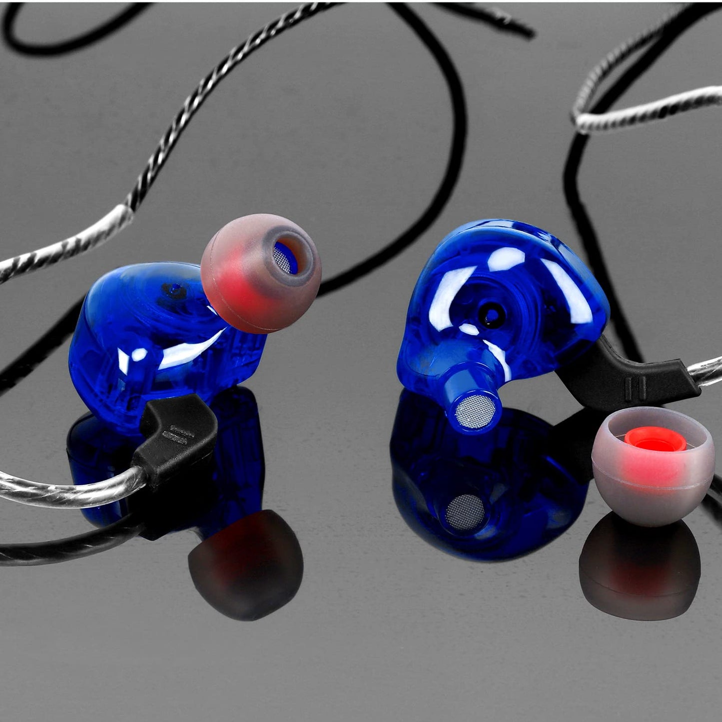 UrbanX iX2 Pro Dynamic Hybrid Dual Driver in Ear Musicians Earphones with Mic Tangle-Free Cable in-Ear Earbuds Headphones for TCL 10 5G UW
