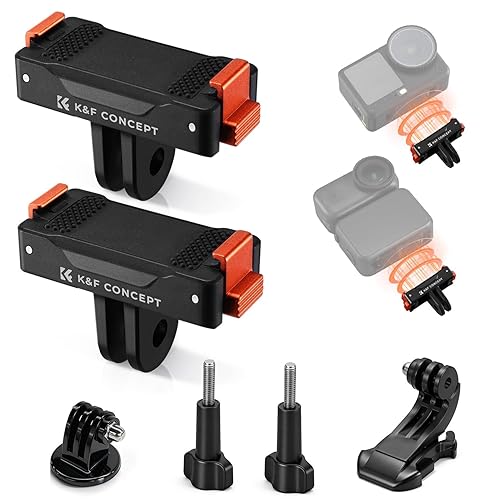 K&F CONCEPT 2 Pack Magnetic Adapter Mount for DJI Osmo Nano/Osmo Action 6, Quick Release Extension Base Bracket with 1/4" Adapter/Quick-Release Buckle