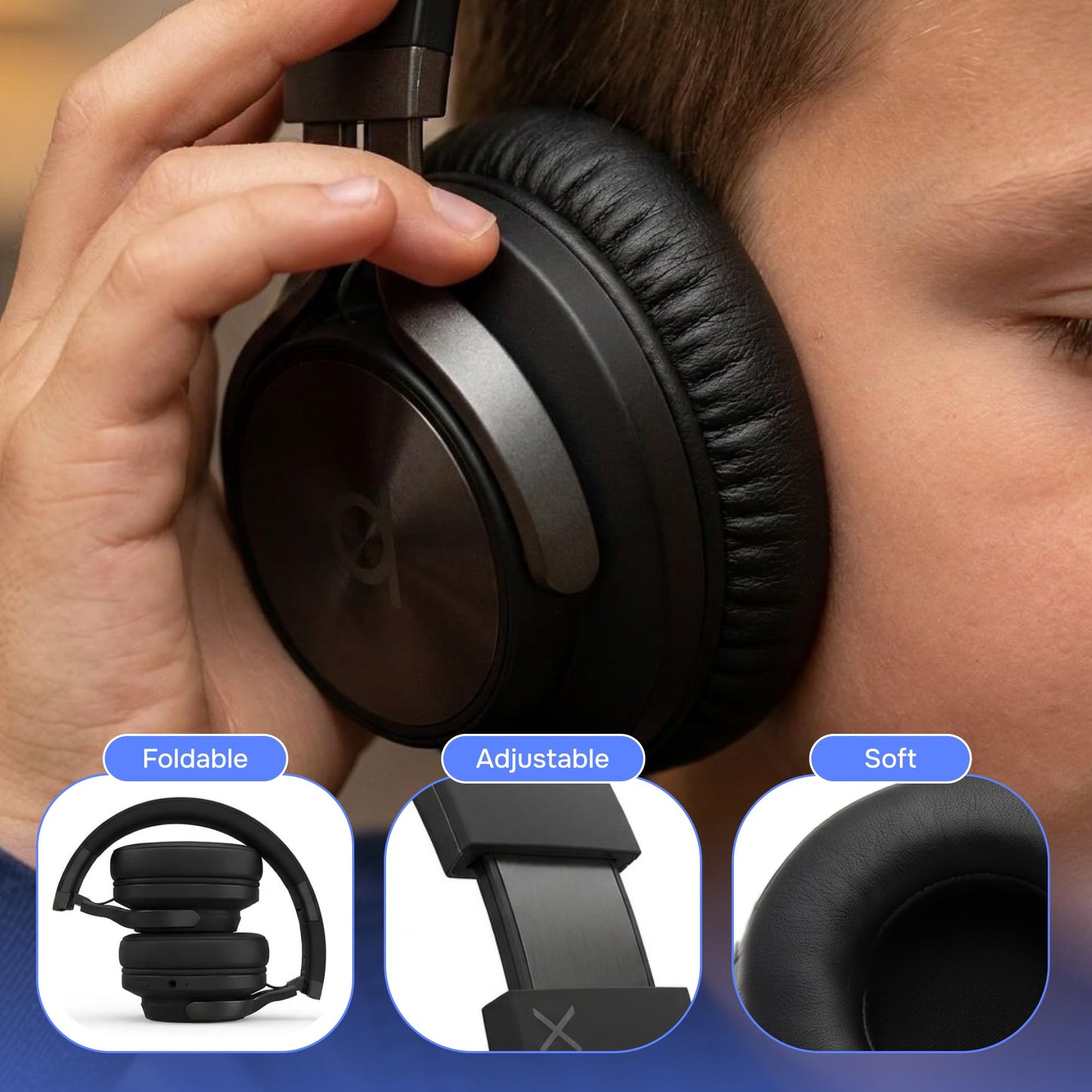 ARTIX CL750 Kids Wireless Headphones for School, 40 Hours Playtime, Bluetooth 6.0 Over-Ear Headset with Microphone, Foldable Lightweight Headphones