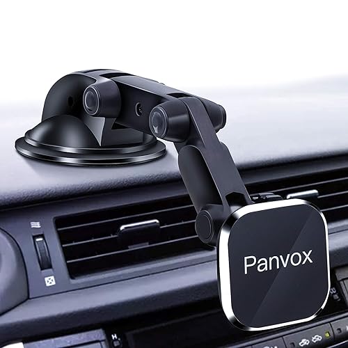 Magnetic Phone Car Mount, Universal Dashboard Windshield Car Phone Mount Holder with Upgraded 3.2" Suction Cup,8 Strong Magnets Compatible with iPhone
