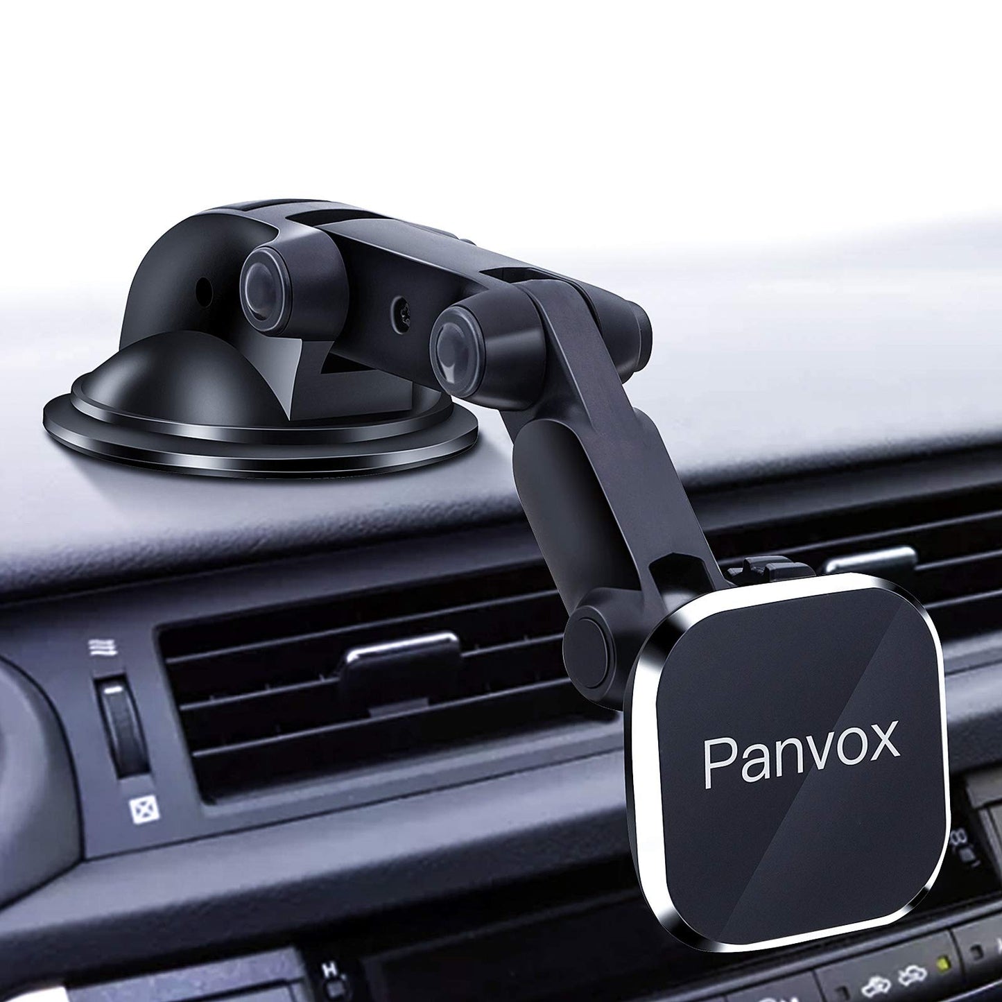 Magnetic Phone Car Mount, Universal Dashboard Windshield Car Phone Mount Holder with Upgraded 3.2" Suction Cup,8 Strong Magnets Compatible with iPhone
