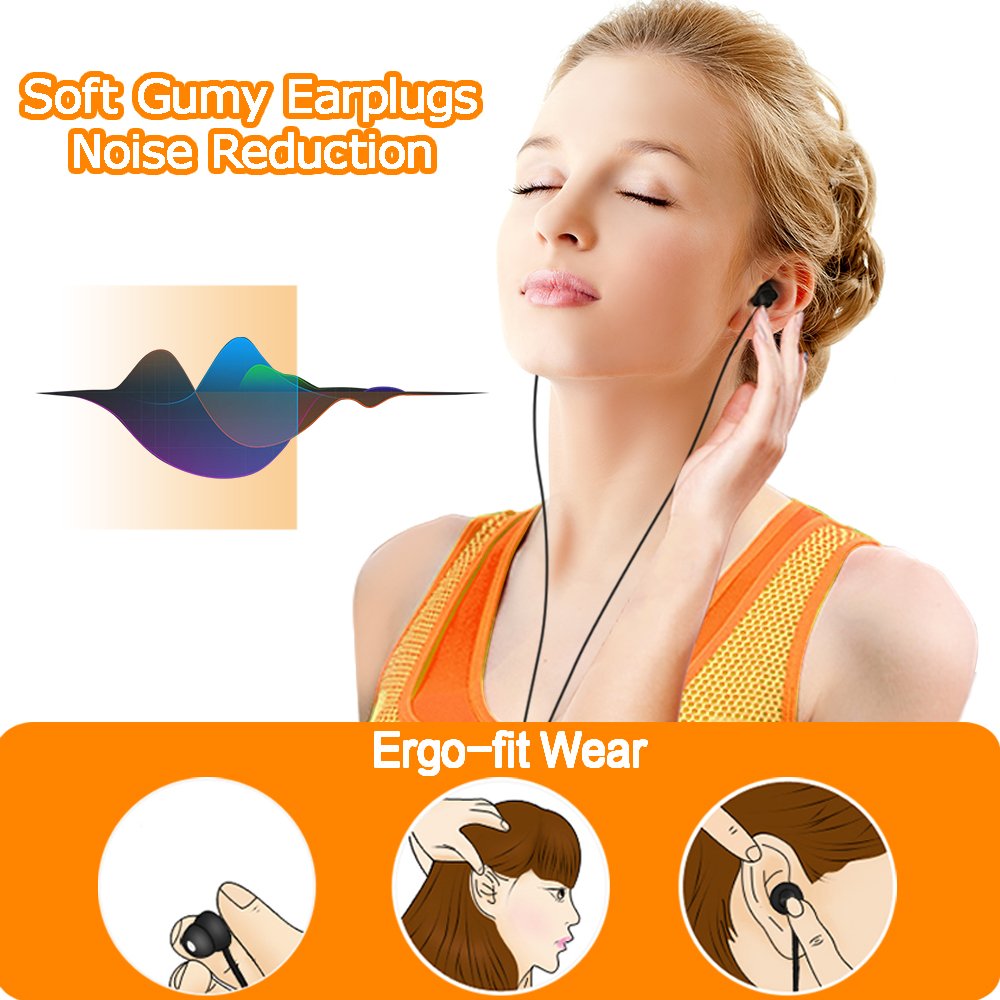 MAXROC Sleep Earplugs - Noise Isolating Ear Plugs Sleep Earbuds Headphones with Unique Total Soft Silicone Perfect for Insomnia, Side Sleeper