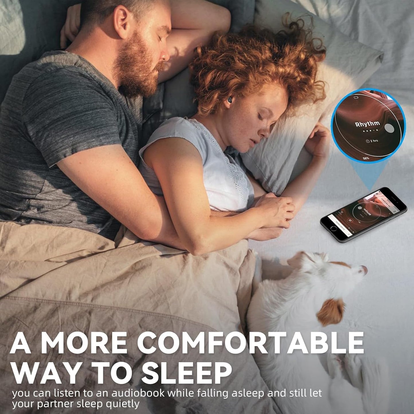 Houlyn Sleep Earbuds for Side Sleepers, Wireless Noise Cancelling Sleep Headphones with Sleep Mode, LED Power Display, Comfort Fit for Sleeping