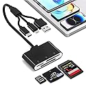 SD Card Reader for iPhone with USB-C & Lightning - 3-in-1 SD MicroSD xD-Picture Cards Memory Card Reader Adapter for iPhone 17/16/15/14, iPad
