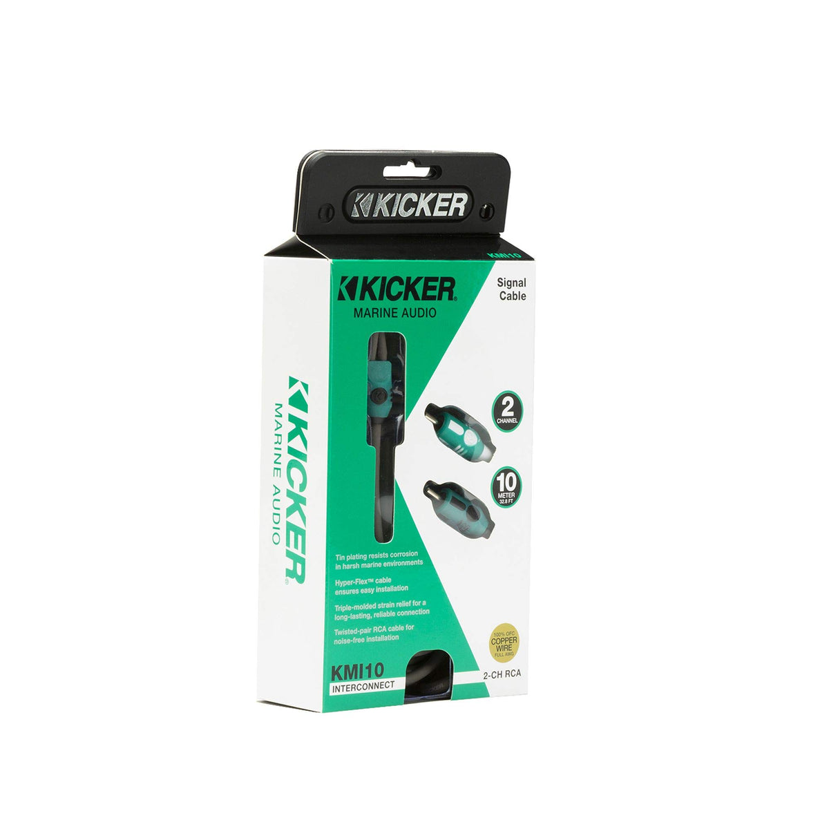 KICKER 47KMI10 Marine Series 2-Ch RCA Interconnect, 10.0m