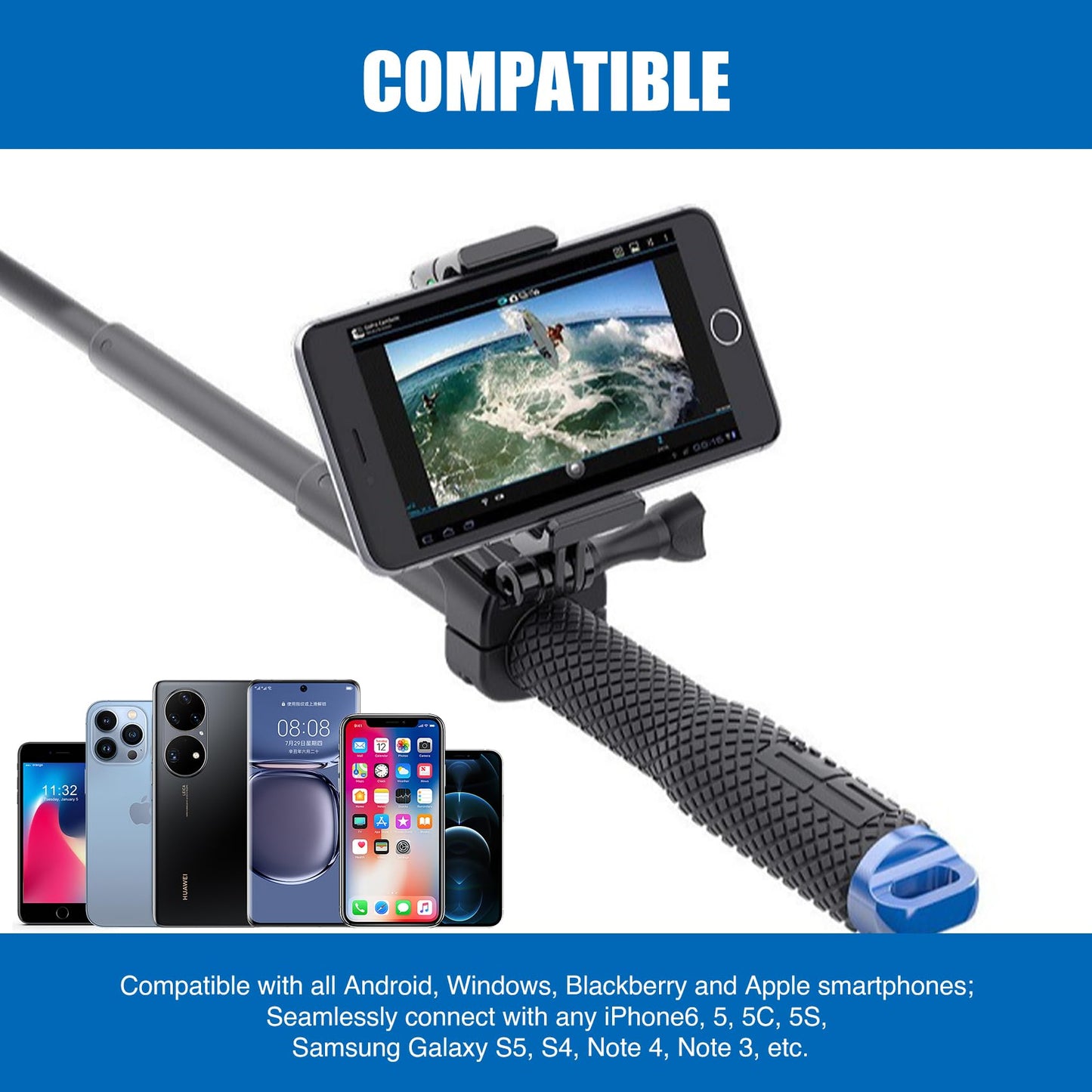 Eforlike 2 Pack Universal Smartphone Holder w/GoPro Style Mount Attachment for Any Phone. Connect Your Phone or GPS to Any GoPro Mount. Compatible
