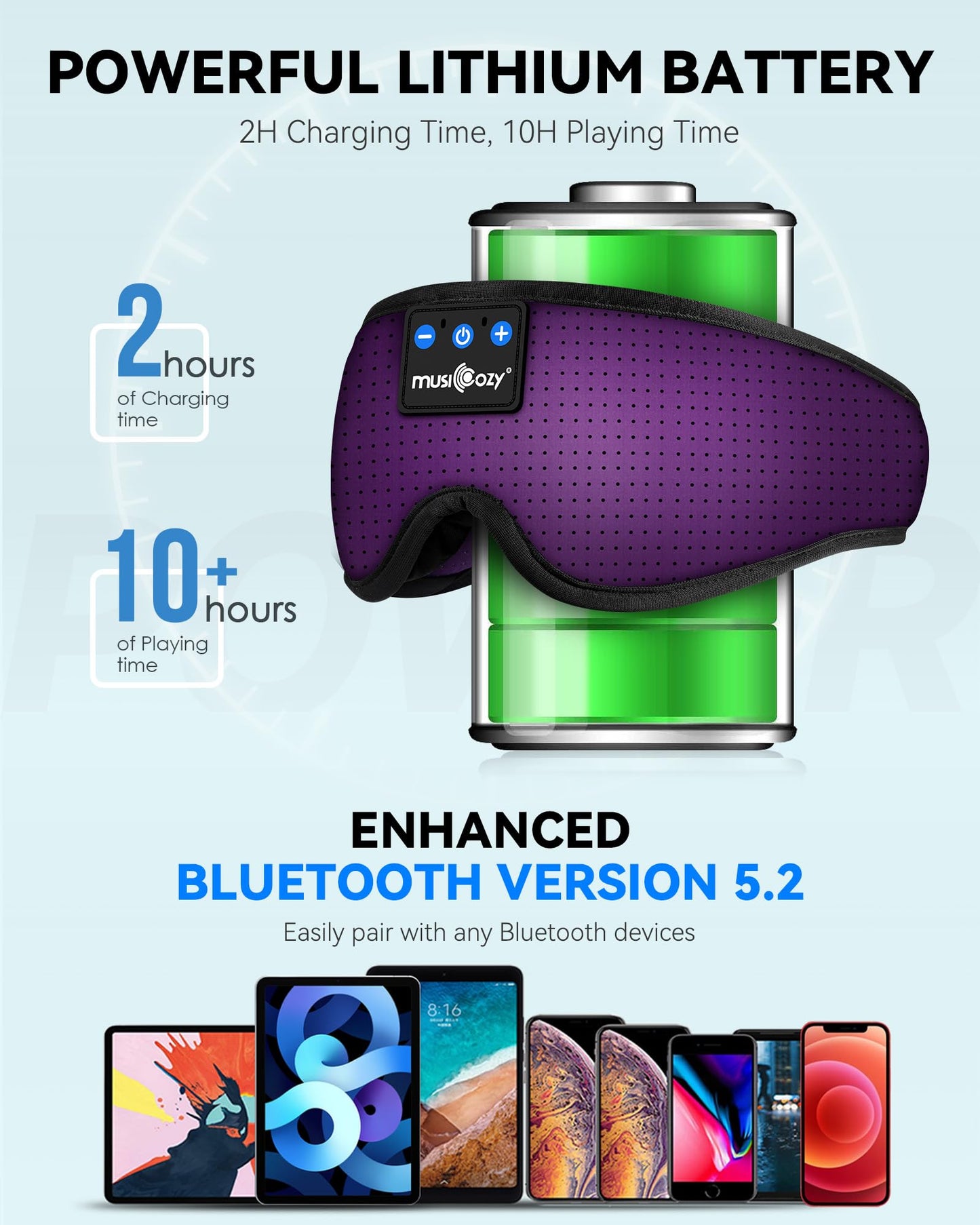 MUSICOZY 3D Sleep Headphones Mask Sleeping Headphones for Side Sleepers Eye Mask, Wireless Bluetooth Headband Headphones Cool Gadgets Unique…