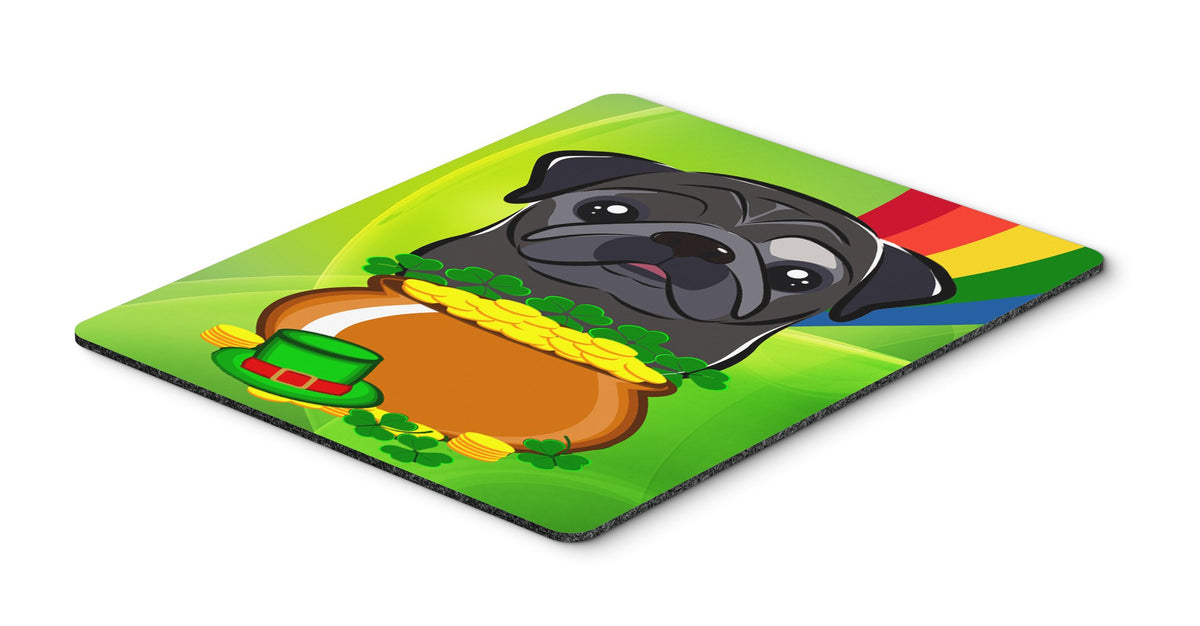 Caroline's Treasures BB2007MP Black Pug St. Patrick's Day Mouse Pad, Hot Pad or Trivet for Home Office Gaming Working Computers Laptop Mouse