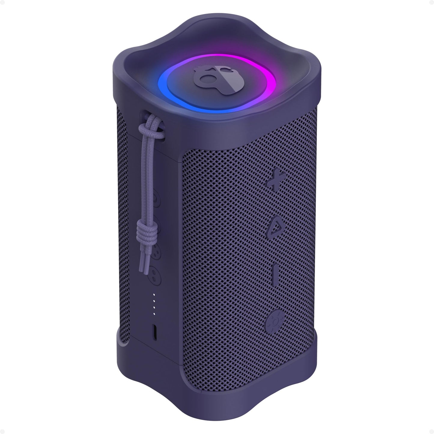 Skullcandy Terrain 2 Wireless Bluetooth Speaker, IPX7 Water Resistant, 14H Battery, Multi-Link, LED Light Show, Lightweight & Portable (Deep Purple)