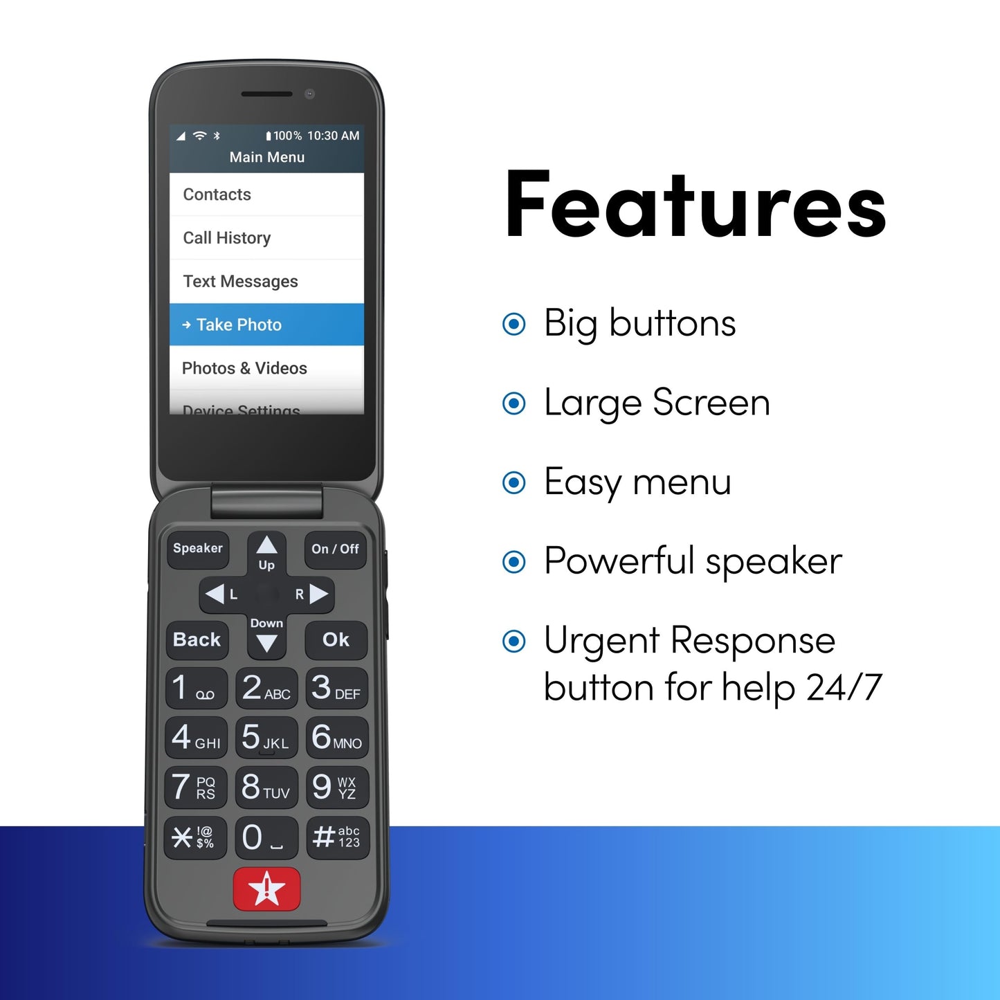 LIVELY Jitterbug Flip Cell Phone for Seniors, Flip2, Graphite