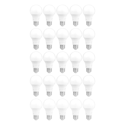 AmazonCommercial 60 Watt Equivalent, 10000 Hours, Non-Dimmable, 800 Lumens, E26 Base, A19 LED Light Bulb - Pack of 25, Soft White