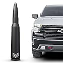RONIN FACTORY Bullet Antenna Chevy Silverado & GMC Sierra Trucks - 50 Cal Truck Antenna Accessories - Anti Theft - Carwash Safe - Short Replacement