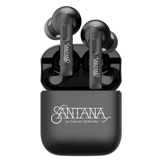 SANTANA BY CARLOS SANTANA Vida Active Noise Cancelling Earbuds - True Wireless Bluetooth Earbuds with Charging Case - Black